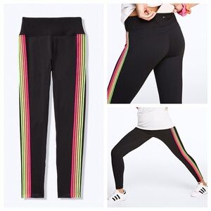 NWT Pink Ultimate 7/8 Legging Victoria's Secret Black Leggings with Rainbow